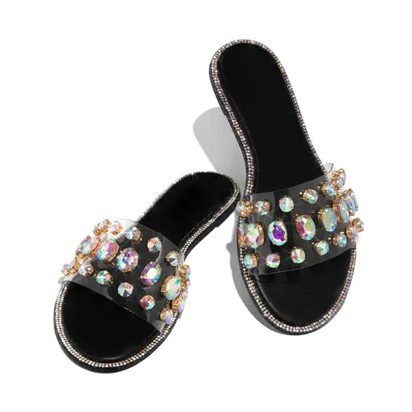 Amozae- Gem Slip-On Clear Strap Slippers