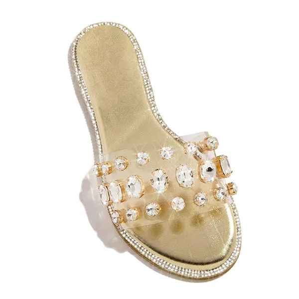 Amozae- Gem Slip-On Clear Strap Slippers