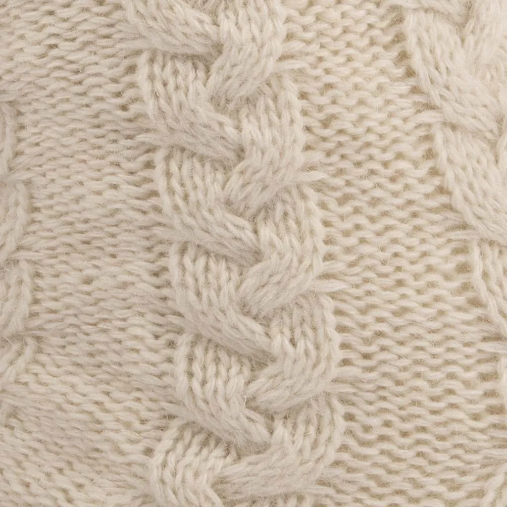 Aran Cable Slipper Sock - Cream