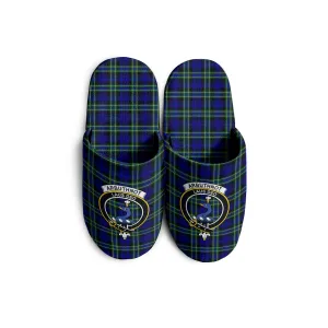 Arbuthnot Modern Tartan Home Slippers with Family Crest