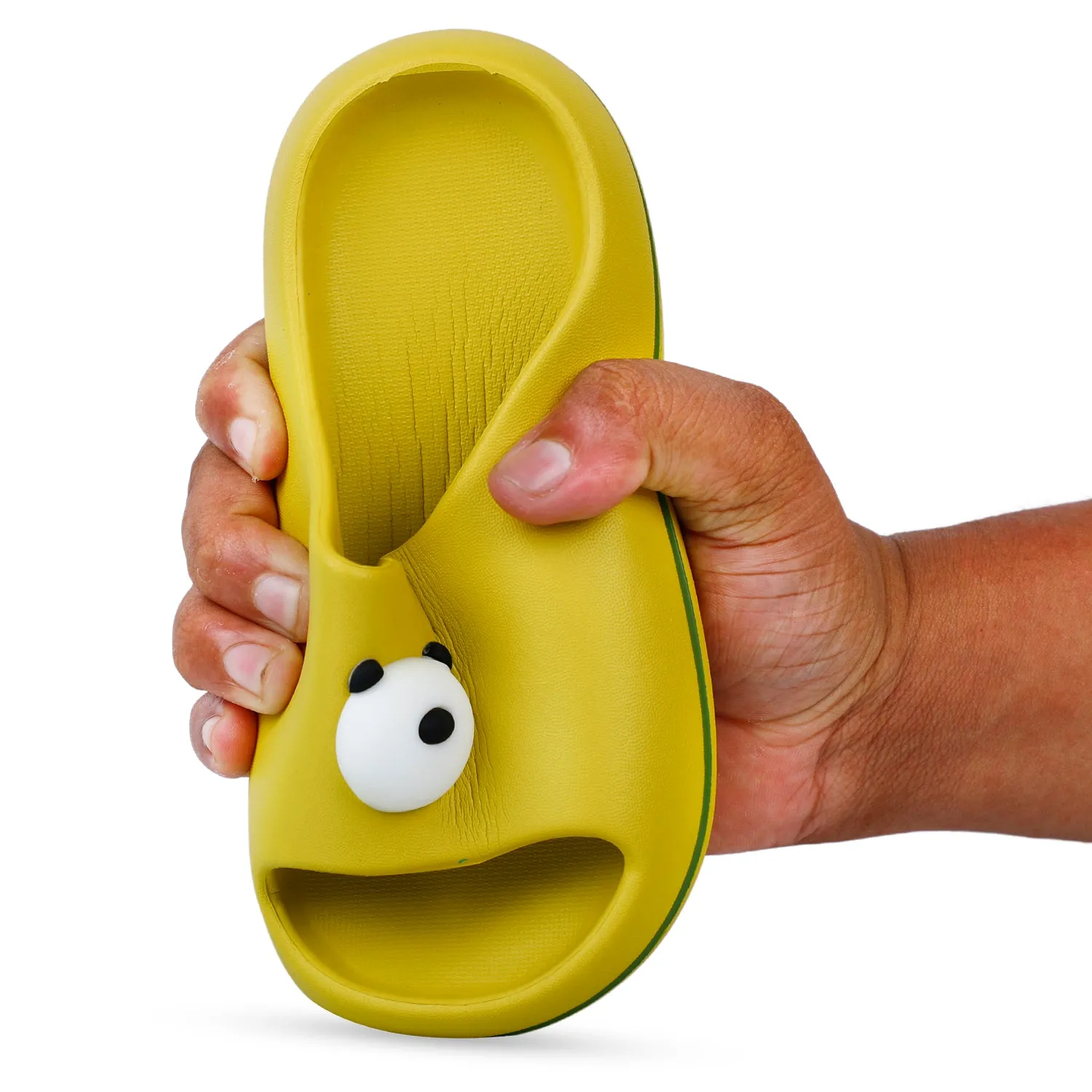 Baby Moo Panda Flip Flop Sliders - Lime Green