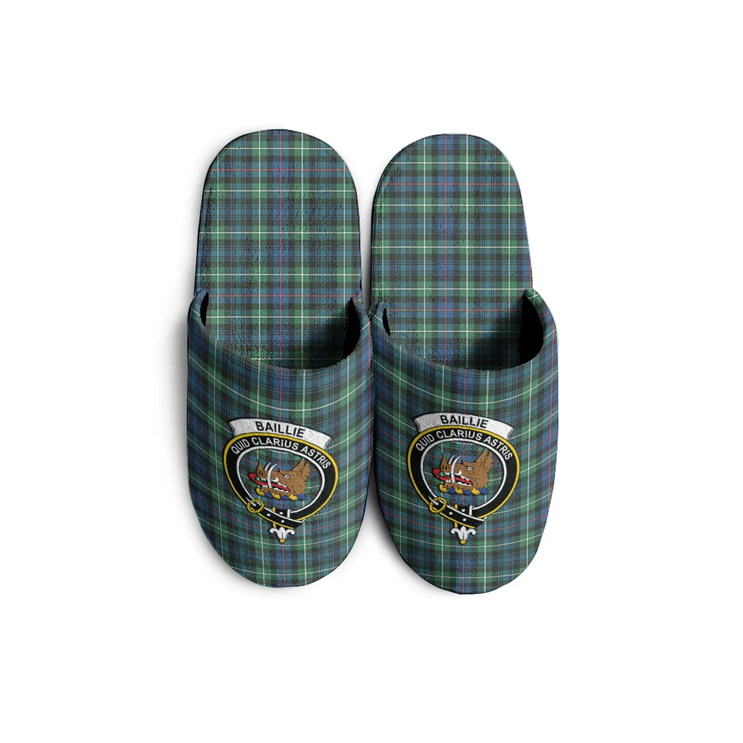 Baillie Ancient Tartan Home Slippers with Family Crest