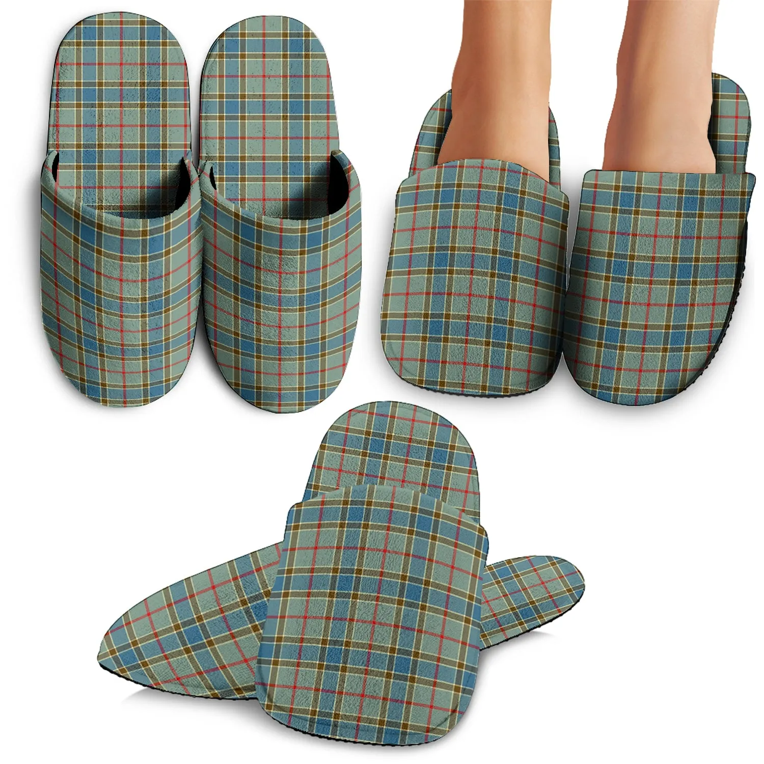 Balfour Blue Tartan Home Slippers