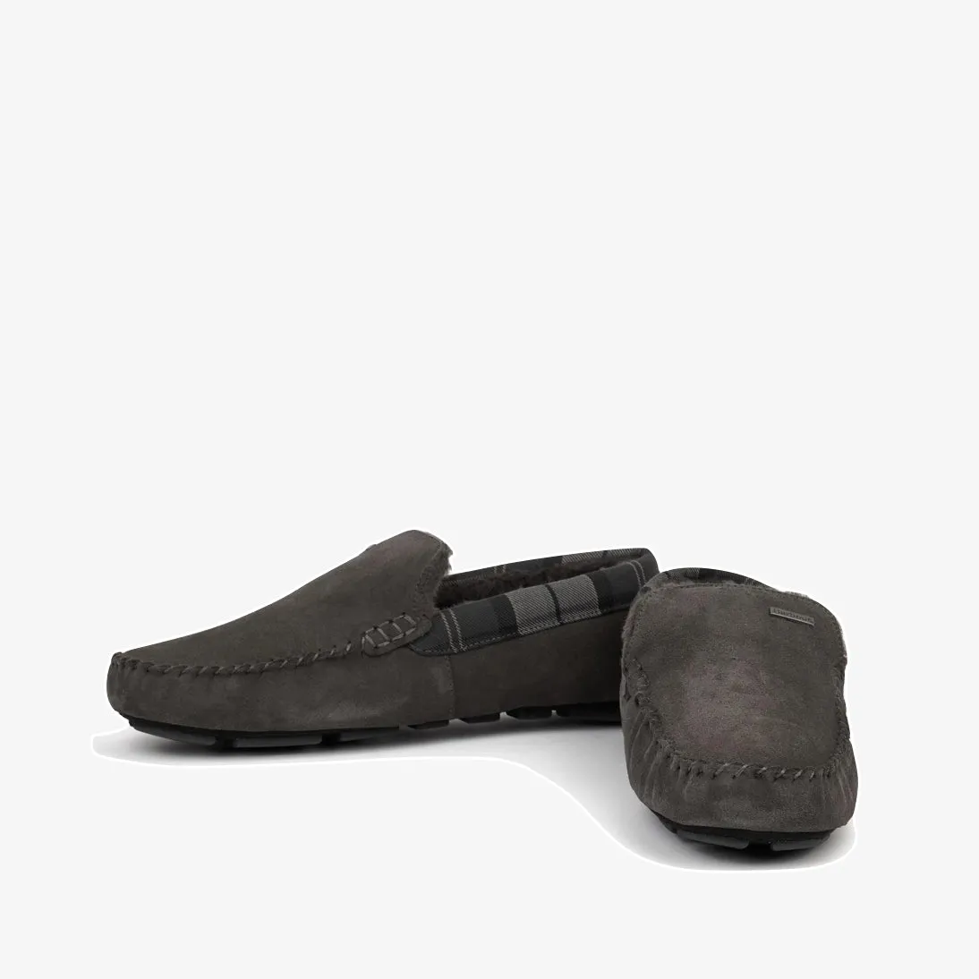 Barbour Monty Suede Fur Slippers MSL0001 Dark Grey