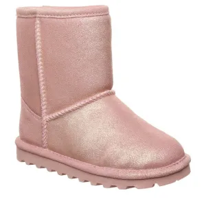 BEARPAW CHILDREN'S ELLE SHORT SUEDE BOOT PINK GLITTER