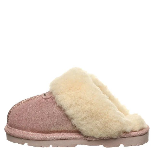 BEARPAW ELLE SHORT KID'S SUEDE BOOT PINK GLITTER