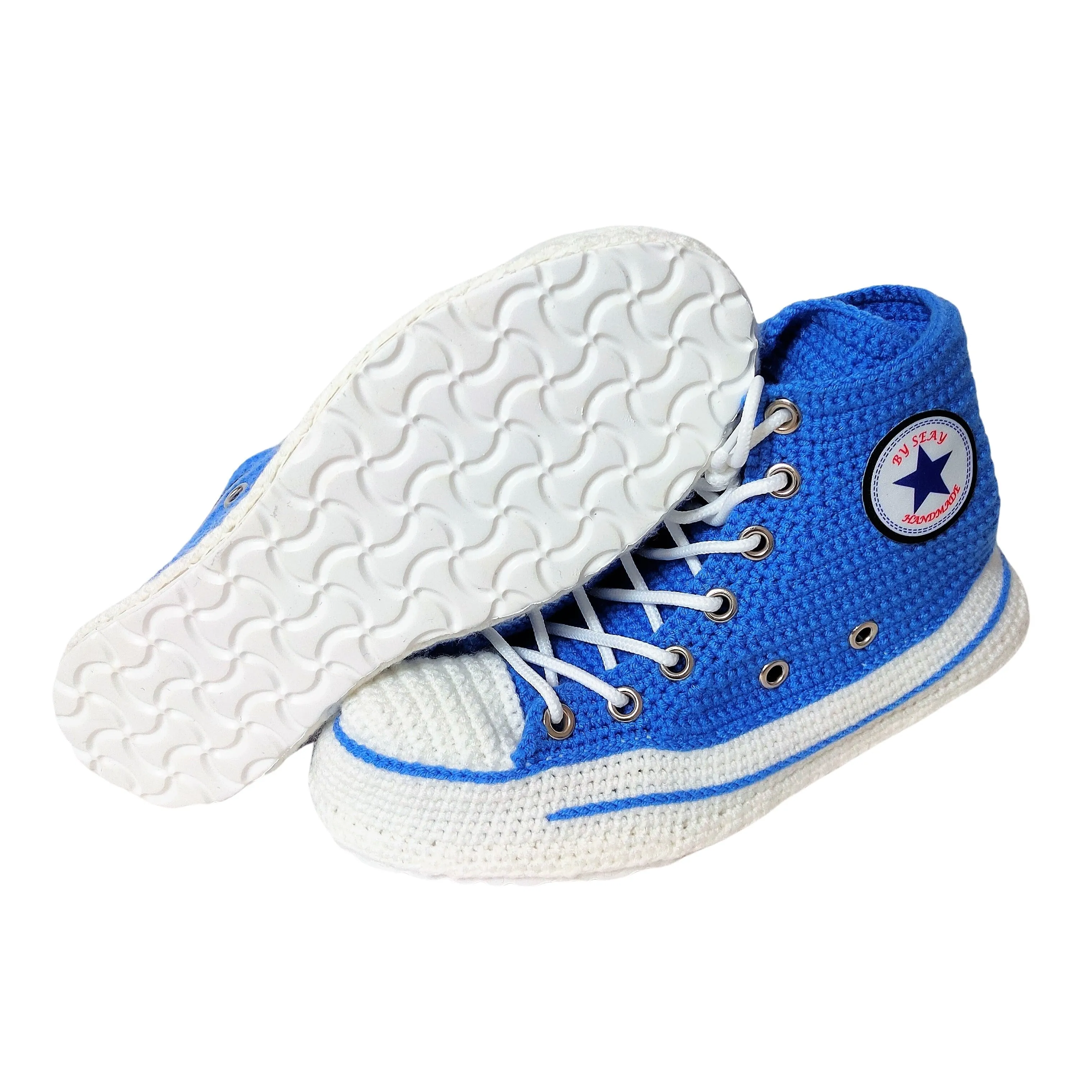 Blue Converse Sneakers Slippers Chuck Shoes Women High Top Plush Slippers Booties