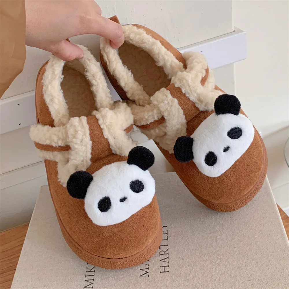 Boys And Girls Warm With Velvet Outdoor Cotton Slippers