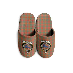 Bruce Ancient Tartan Home Slippers with Family Crest