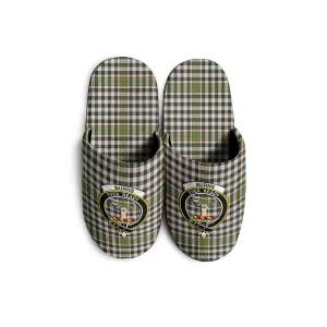 Burns Check Tartan Home Slippers with Family Crest