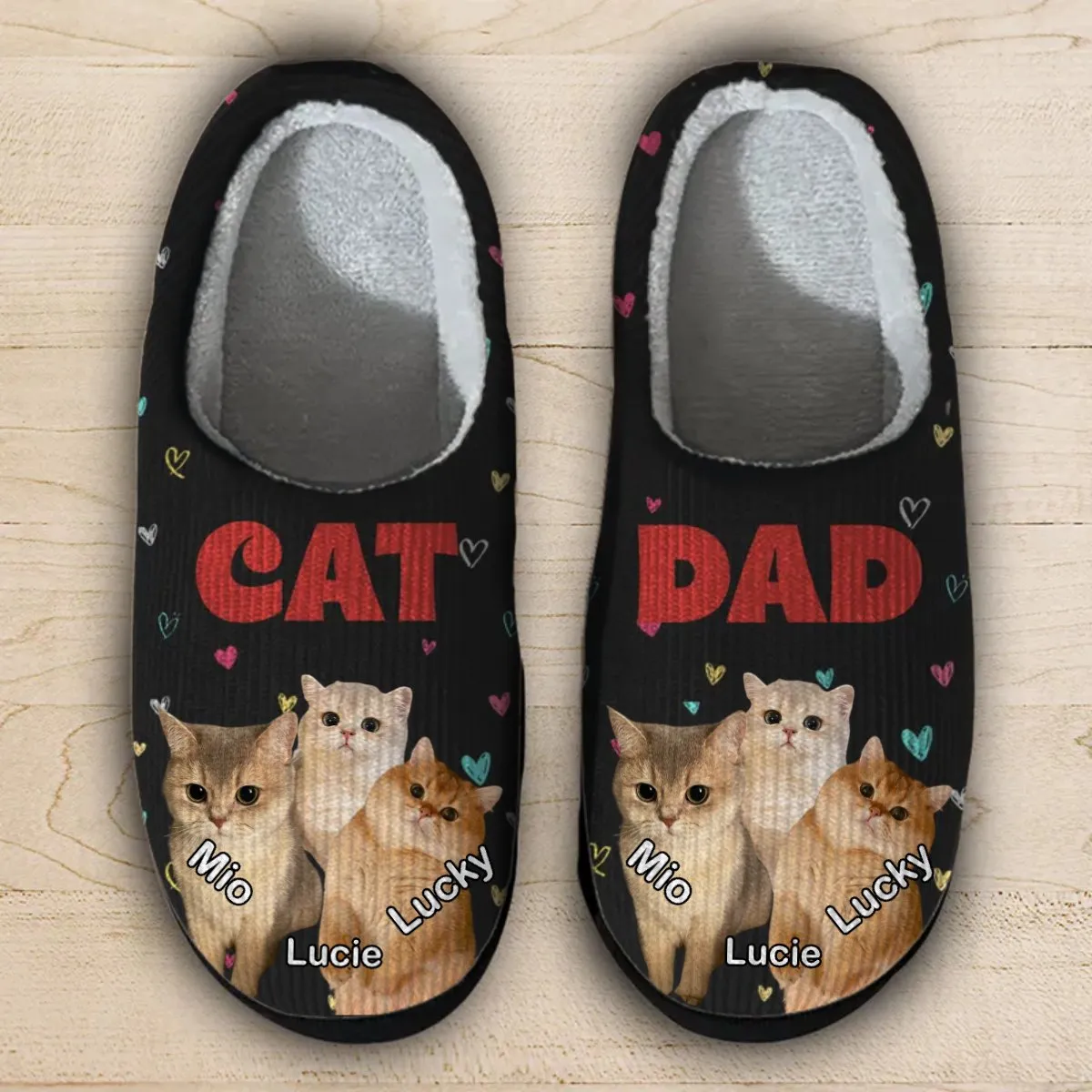 Cat Lovers - Custom Photo Cat Mom - Personalized Fluffy Slippers (HJ)