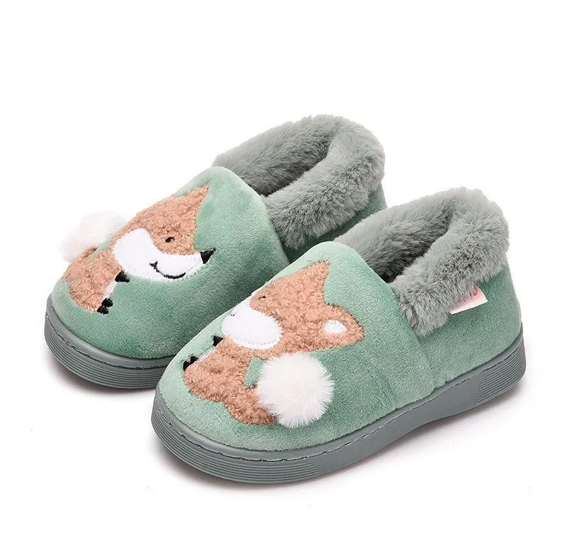 Children's Plush Fox Slippers