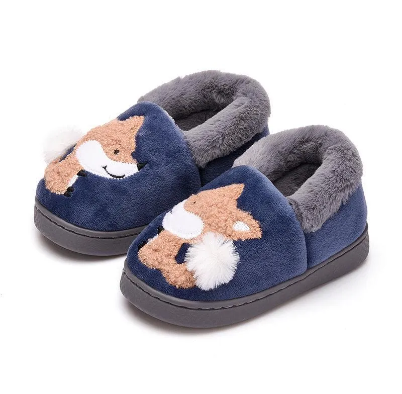 Children's Plush Fox Slippers