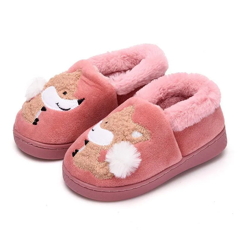 Children's Plush Fox Slippers