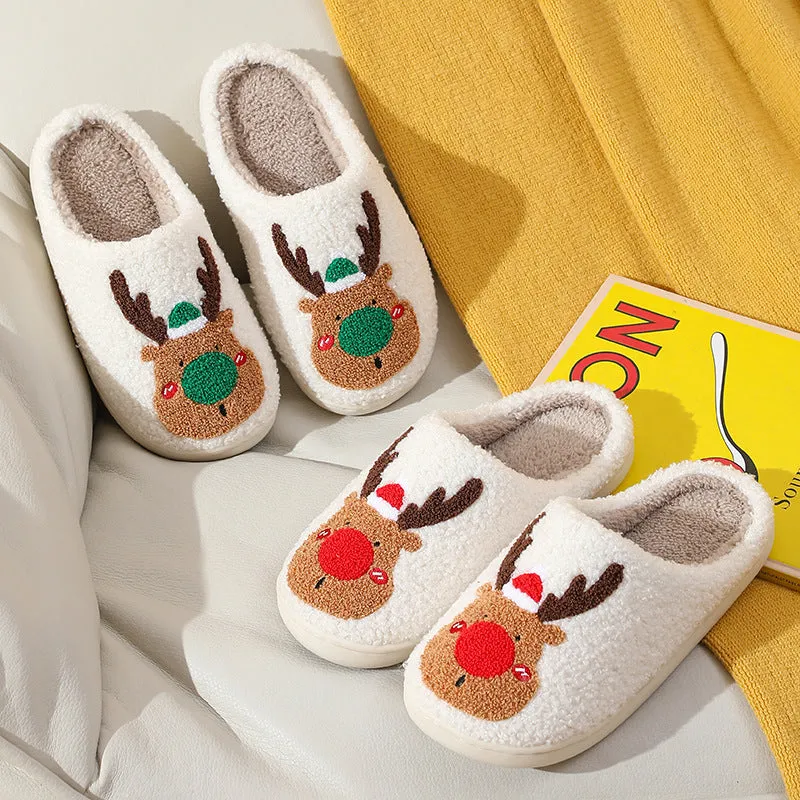 Christmas Slippers Elk Soft Cozy