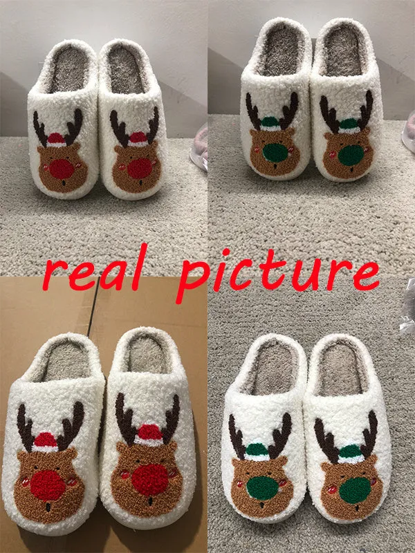 Christmas Slippers Elk Soft Cozy