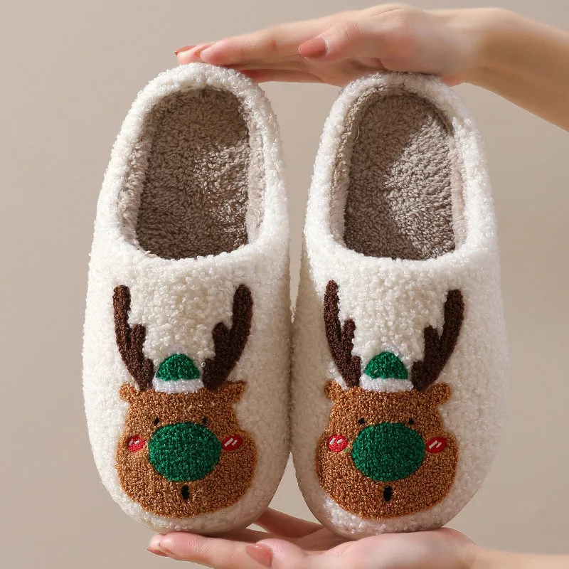 Christmas Slippers Elk Soft Cozy