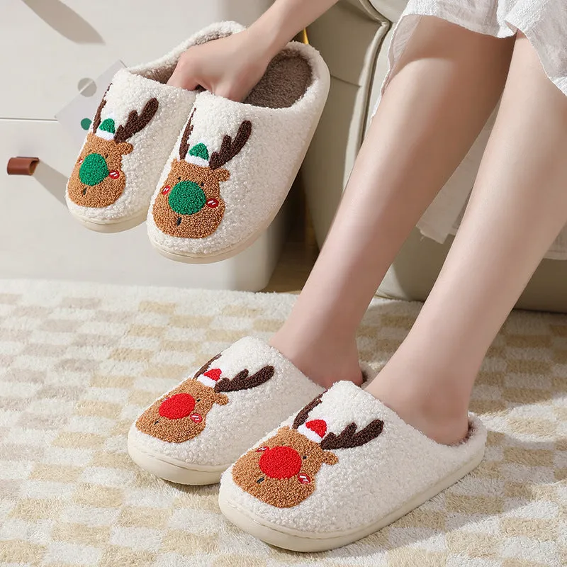 Christmas Slippers Elk Soft Cozy