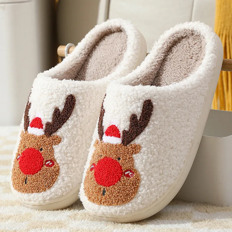 Christmas Slippers Elk Soft Cozy