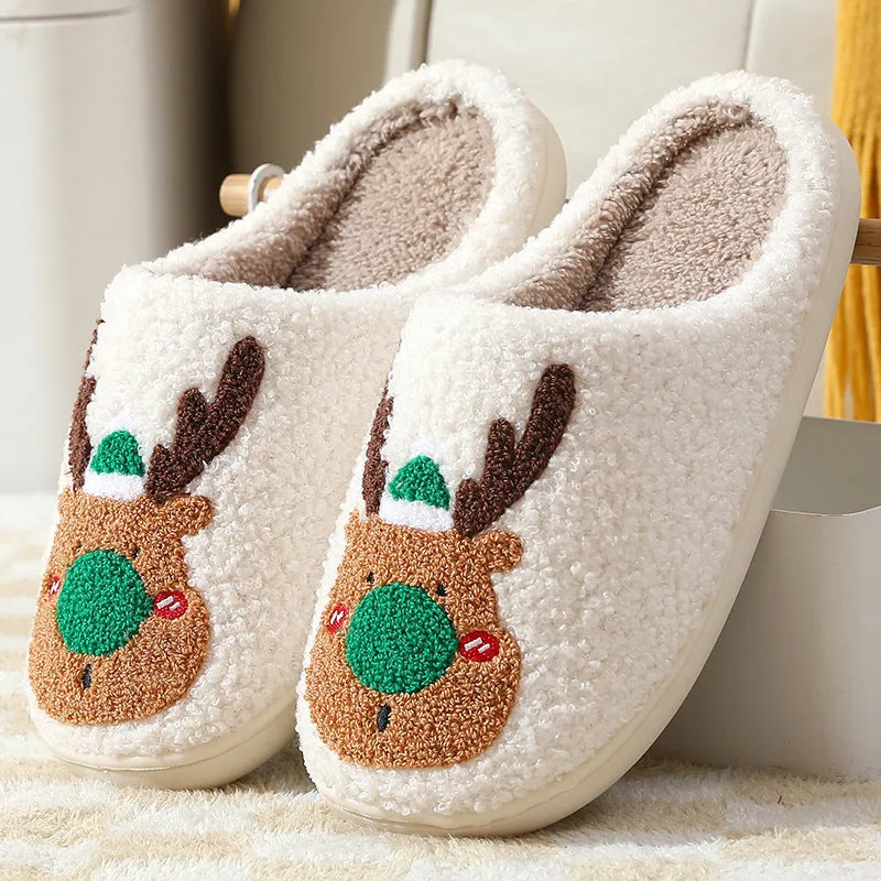 Christmas Slippers Elk Soft Cozy