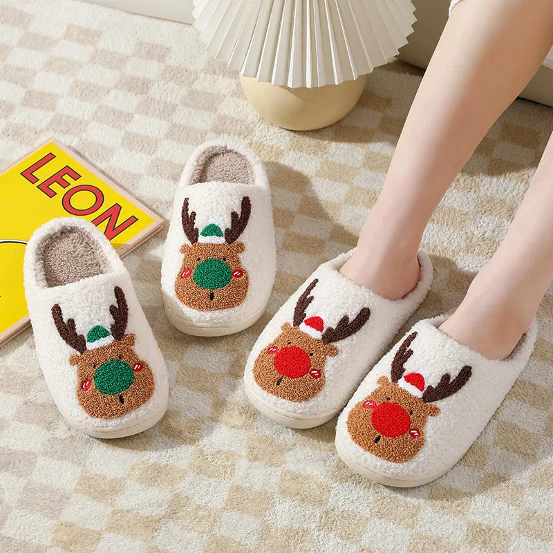 Christmas Slippers Elk Soft Cozy