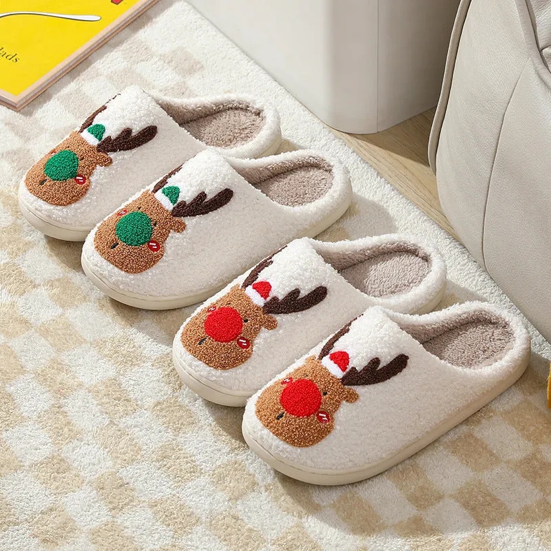 Christmas Slippers Elk Soft Cozy