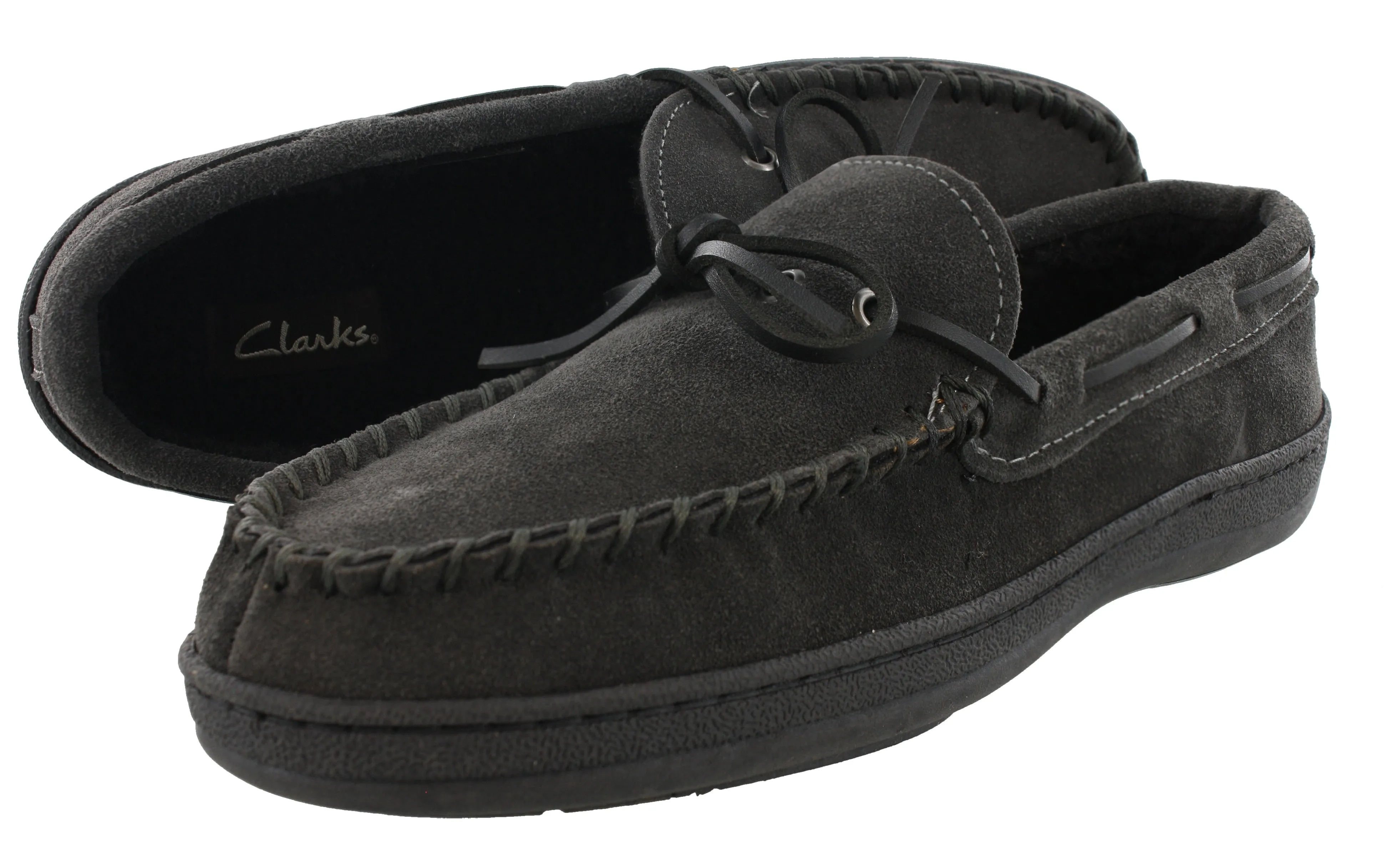 Clarks Men Warm Cozy Slip On Moccasin Winter Slippers Rudy