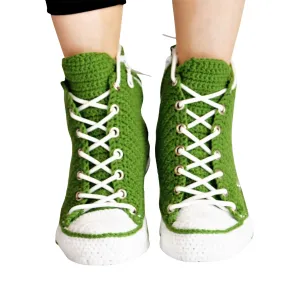 Converse Green Sneakers Plush Slippers Custom Canvas Classic Home Shoes