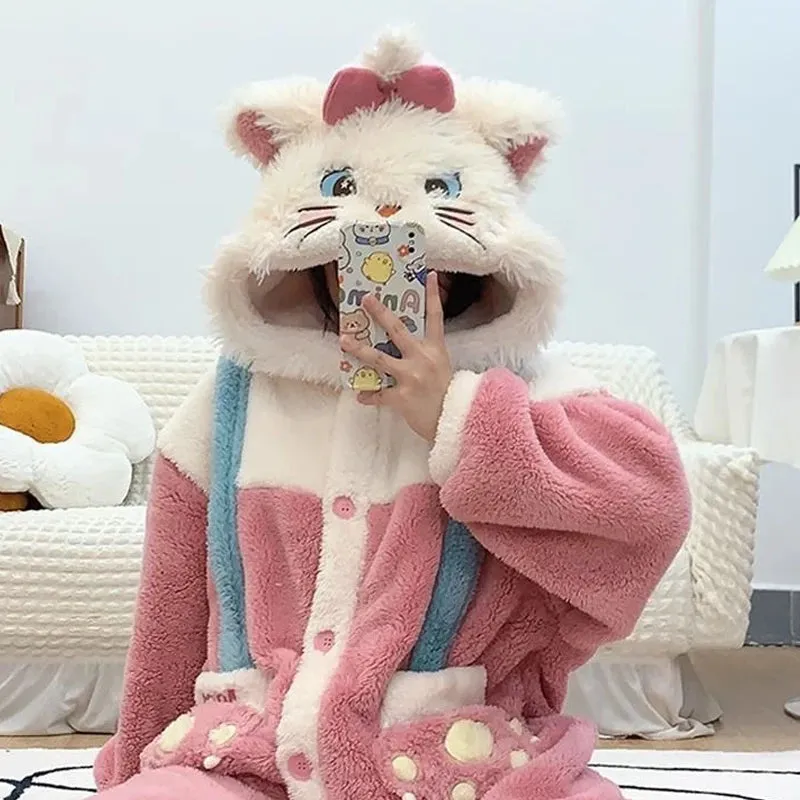 Cozy Winter Fluffy Cosplay Snuddie House Robe