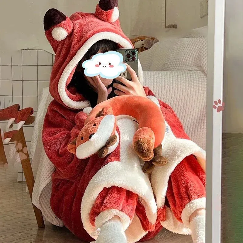 Cozy Winter Fluffy Cosplay Snuddie House Robe