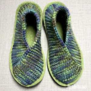 Crossover Knitted Slipper kit - Turquoise or Forest Mix