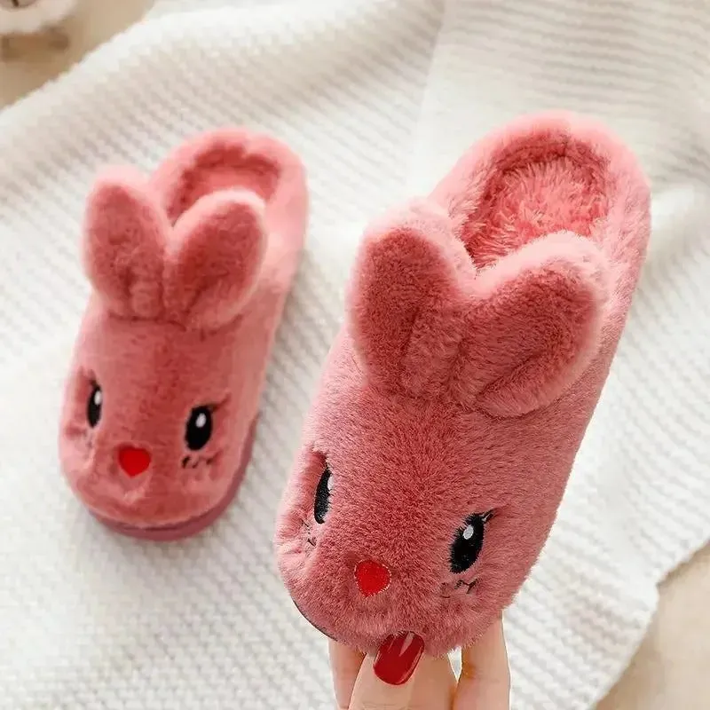 Cute Cartoon Rabbit Indoor Plush Slippers for Kids