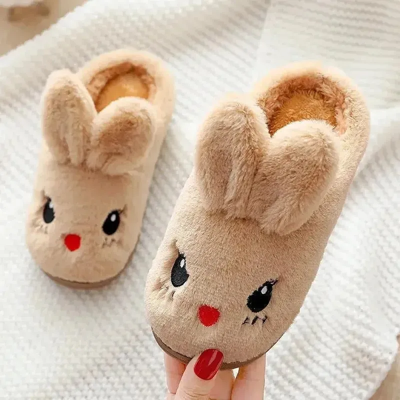 Cute Cartoon Rabbit Indoor Plush Slippers for Kids