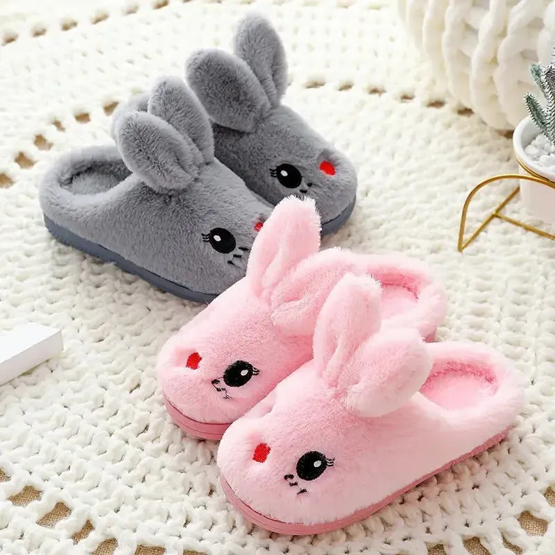 Cute Cartoon Rabbit Indoor Plush Slippers for Kids