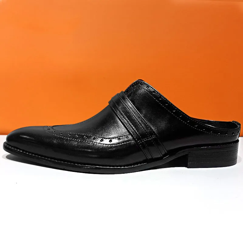 ElegantLux Leather Business Slippers)