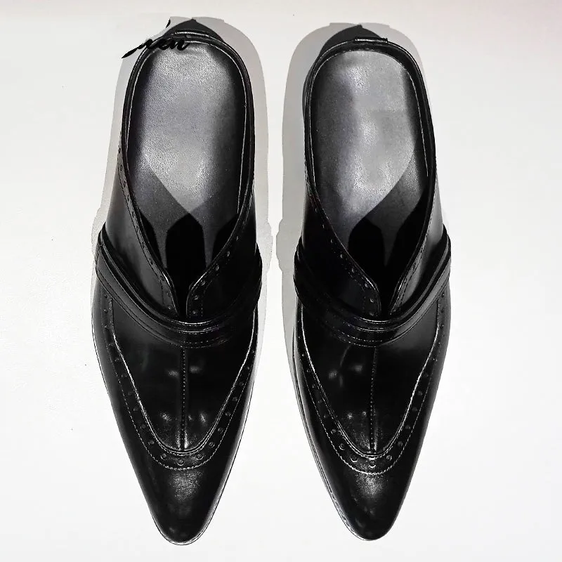 ElegantLux Leather Business Slippers)