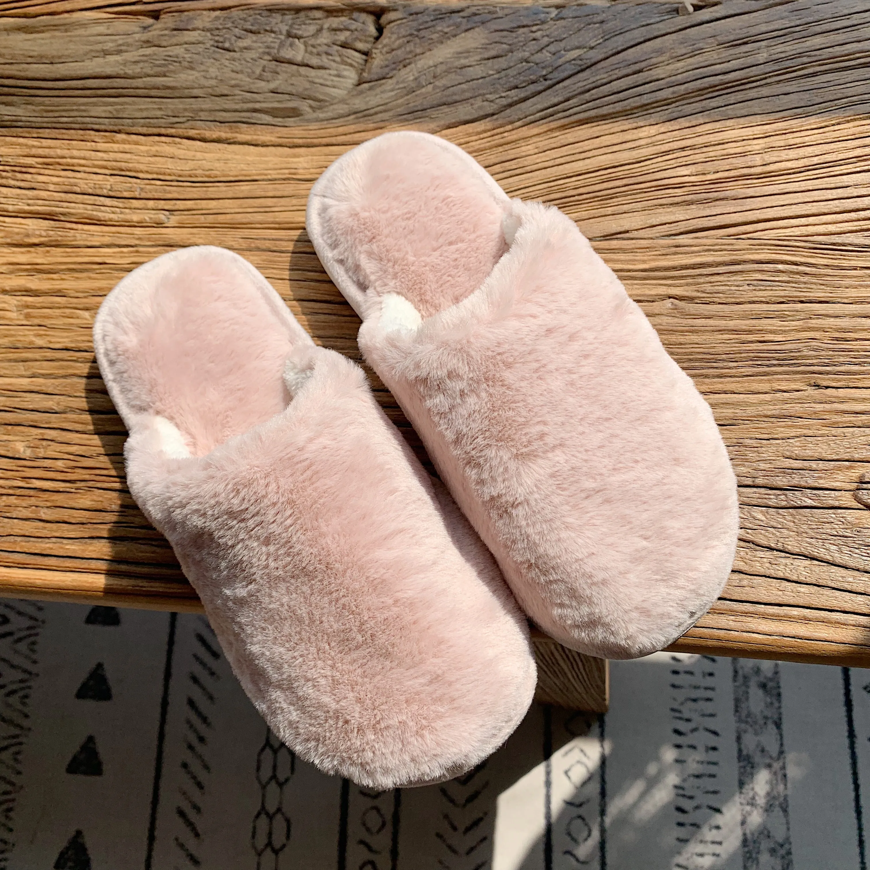 Fluffy Slip-on Slippers for Women