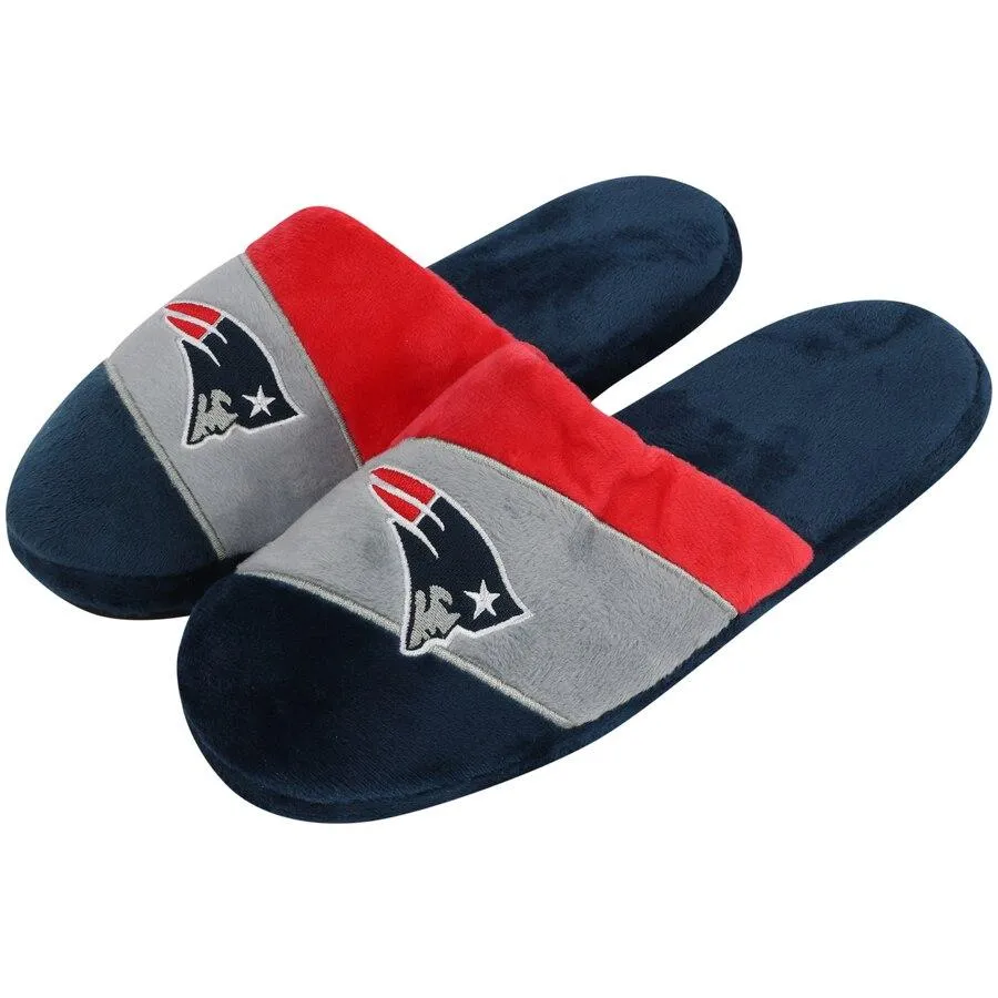 FOCO Men's NFL New England Patriots Big Logo Slipper