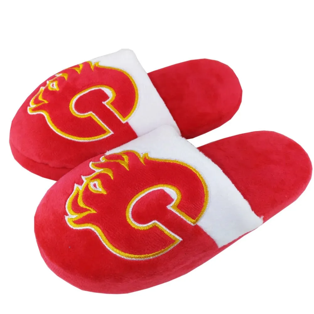 FOCO Men's NHL Calgary Flames Big Logo Slippers