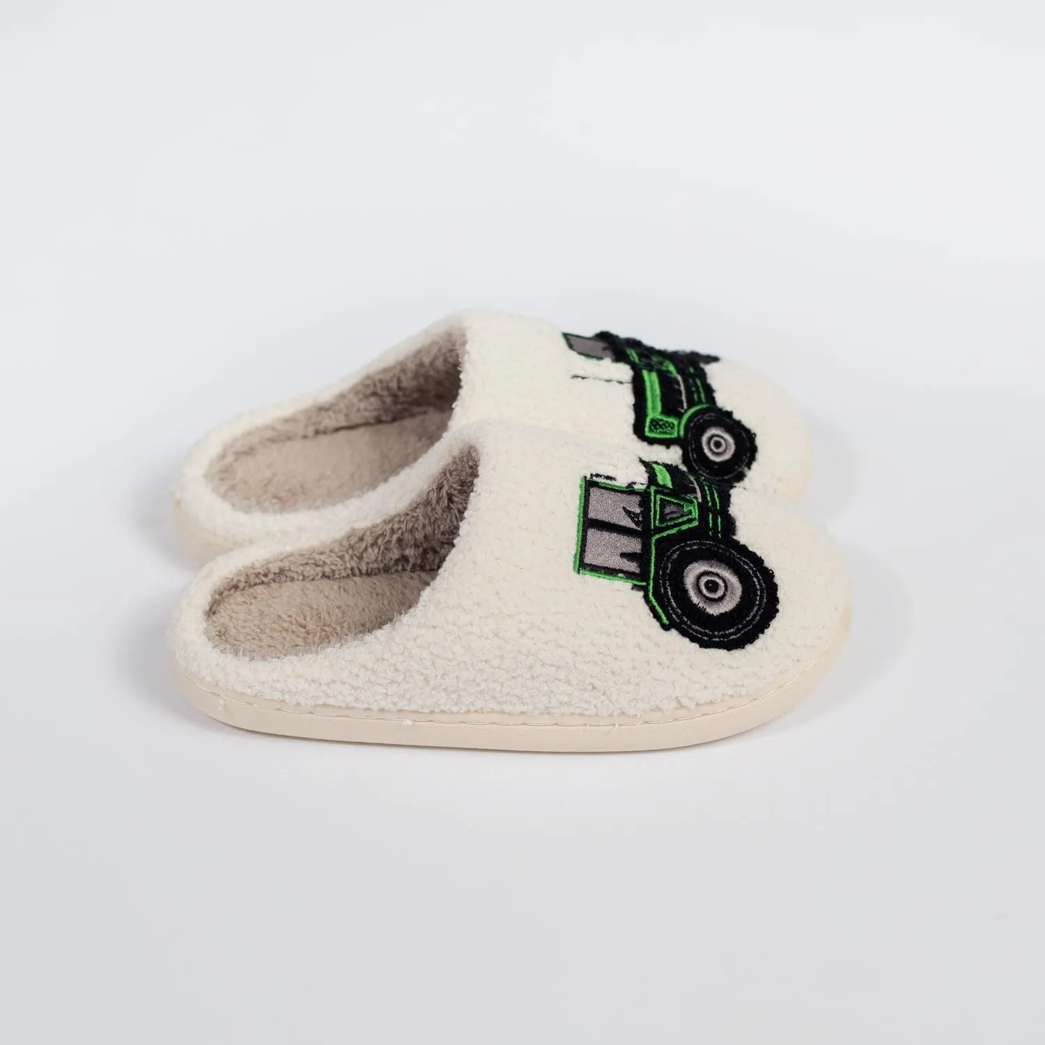 Green Tractor Slippers - Adult