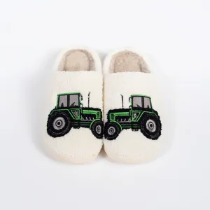 Green Tractor Slippers - Adult