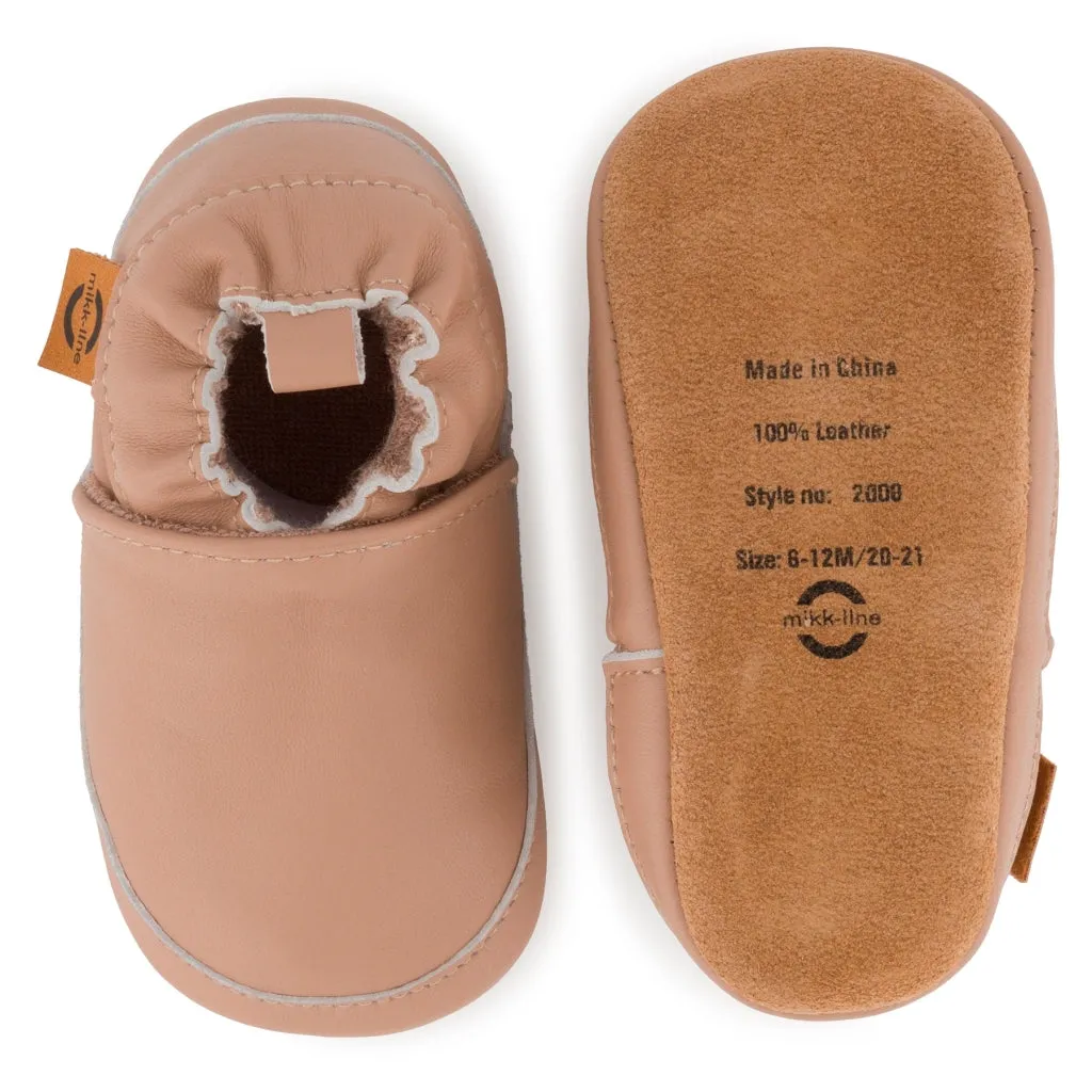 Leather Slippers (Solid) - Burlwood