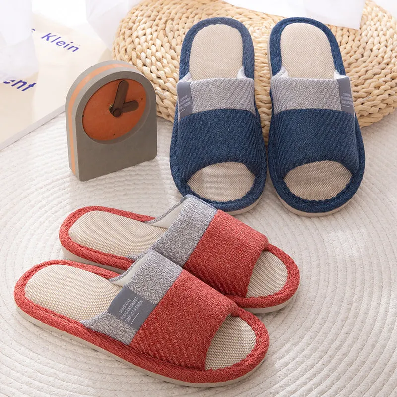 Linen Slippers House Shoes Women Bedroom Slippers