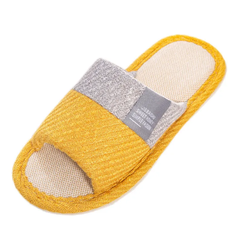 Linen Slippers House Shoes Women Bedroom Slippers