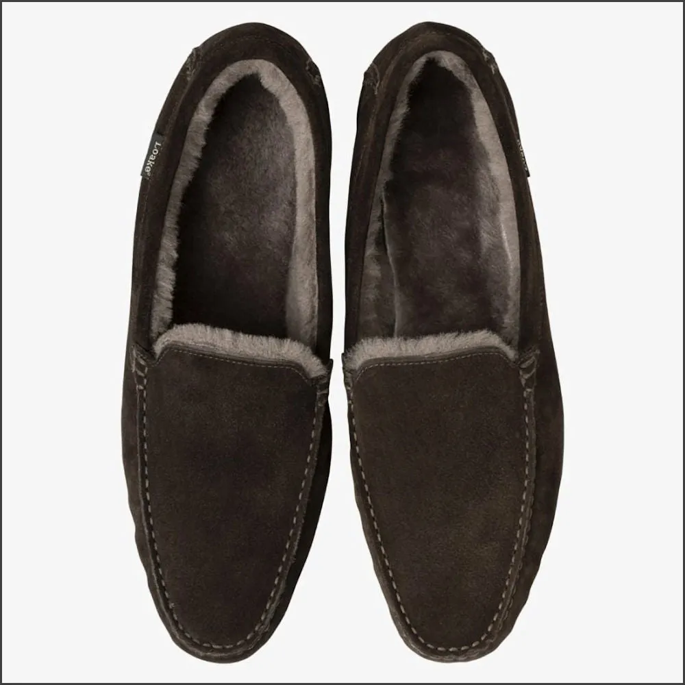 Loake Guards Dark Brown Suede Slippers--