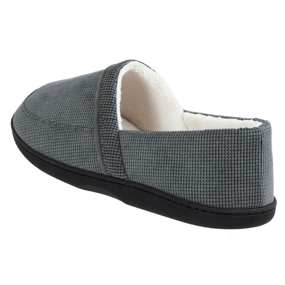 Mens Full Slippers Cord Upper Micro Towel Lining Non-Slip