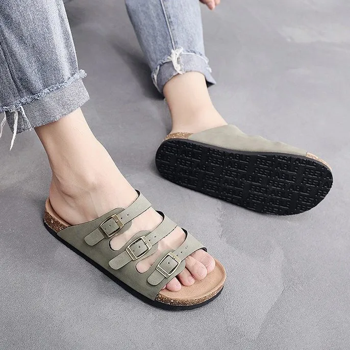 OCW Women Suede Walking Orthopedic Sandals Light Flat Summer