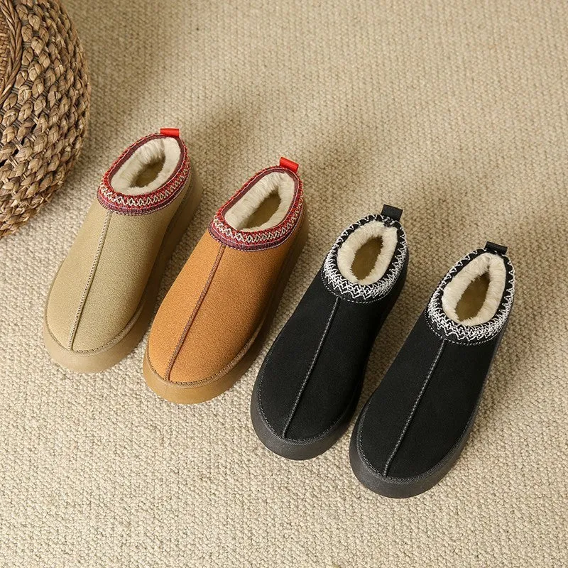 Owlkay Fashion Sponge Cake Thick Soles Warm Shoes