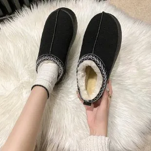 Owlkay Fashion Sponge Cake Thick Soles Warm Shoes