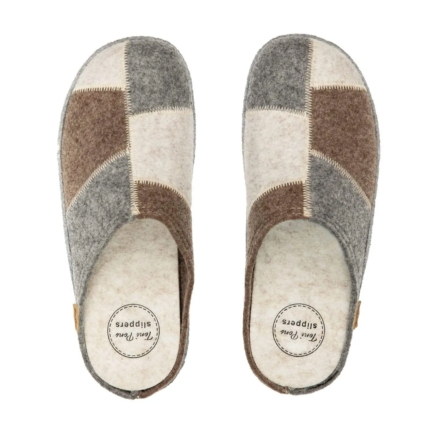 Patchwork Recycled Felt Slippers for Women - Medi-PZ